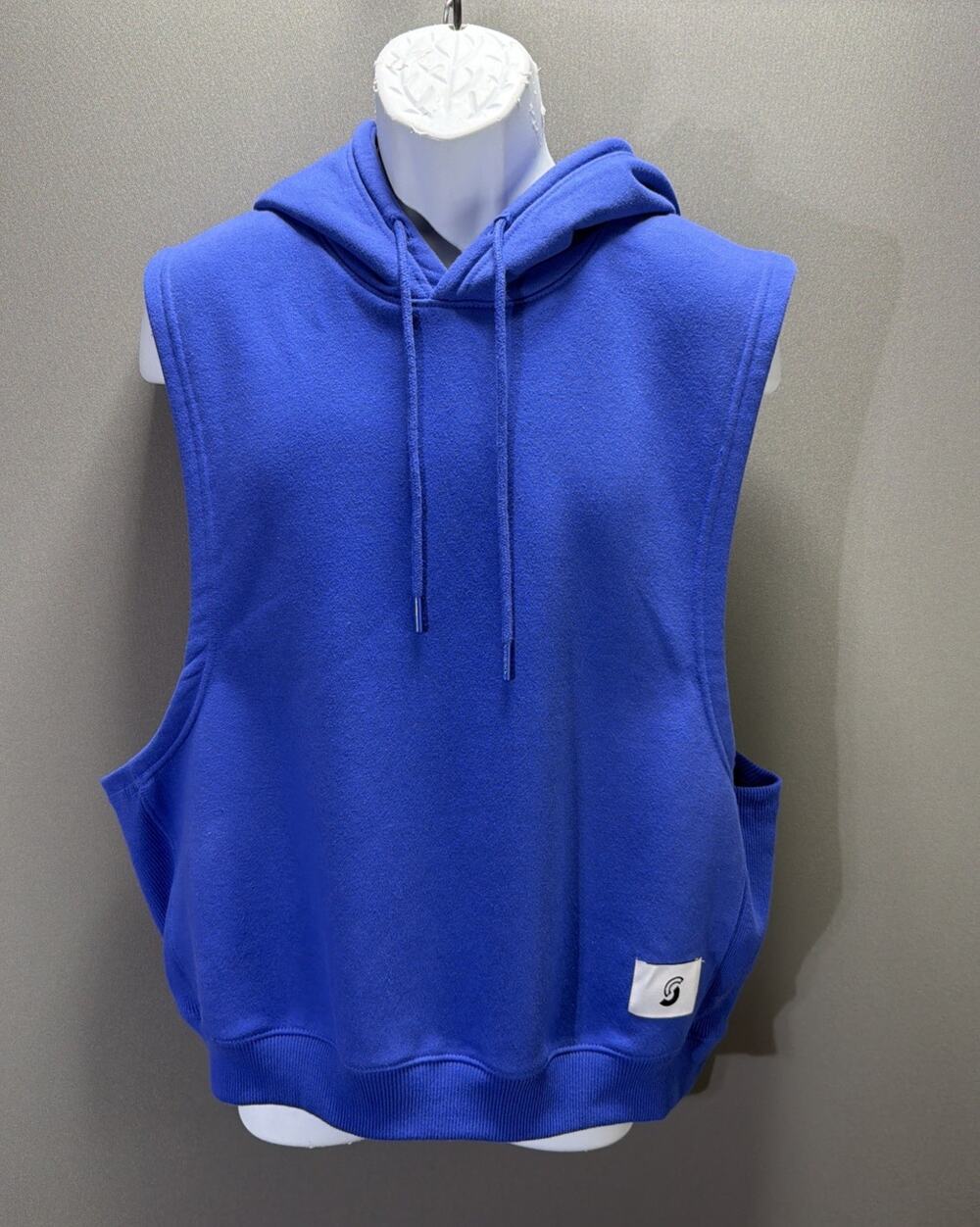 Urban Outfitters Standard Cloth Mens Large Blue Fleece Hoodie Sleeveless NWT